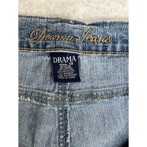 Drama Jeans Graffiti Crop Jeans Size 13 Distressed Juniors - Picture 11 of 13